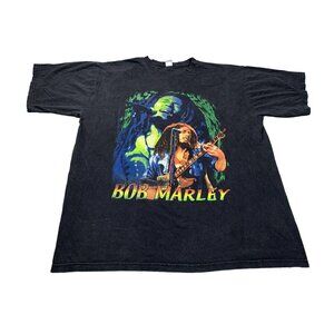 Vtg Bob Marley Men's Black XL T-Shirt Caribbean Surf Don't worry about a thing